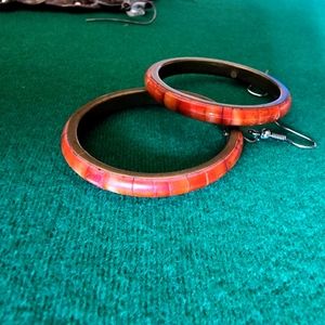 Gorgeous Red-Orange Medium Size Hoops